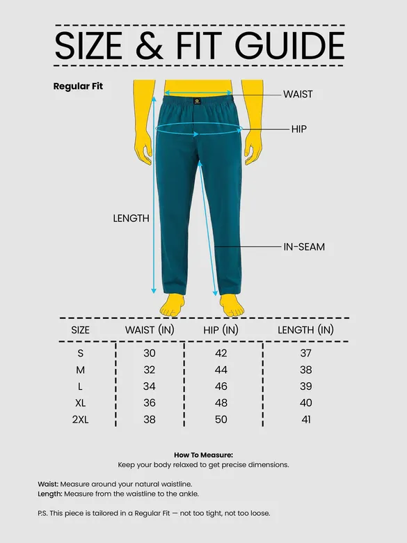 Teal Blue Regular-fit Pyjamas
